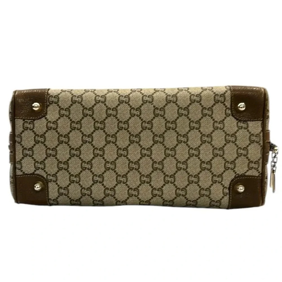 Gucci Plus Gray/Brown VINTAGE 70s Boston Shoulder Handbag Purse GUC - Picture 9 of 16